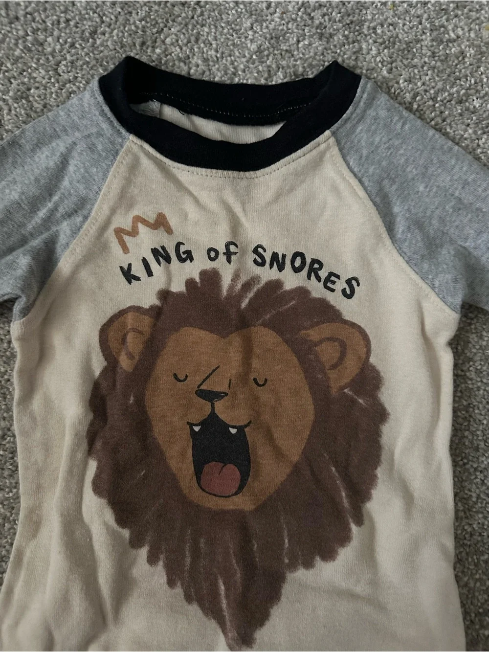 Carter's Beige & Gray Lion 'King of Snores' Pajama Set